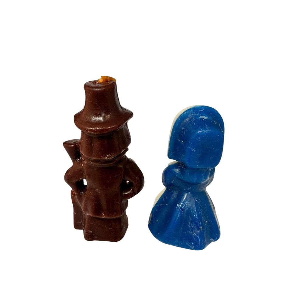 Vintage Gurley Pilgrim Boy & Girl Thanksgiving Candles – Small Wax Figures - Picture 5 of 7